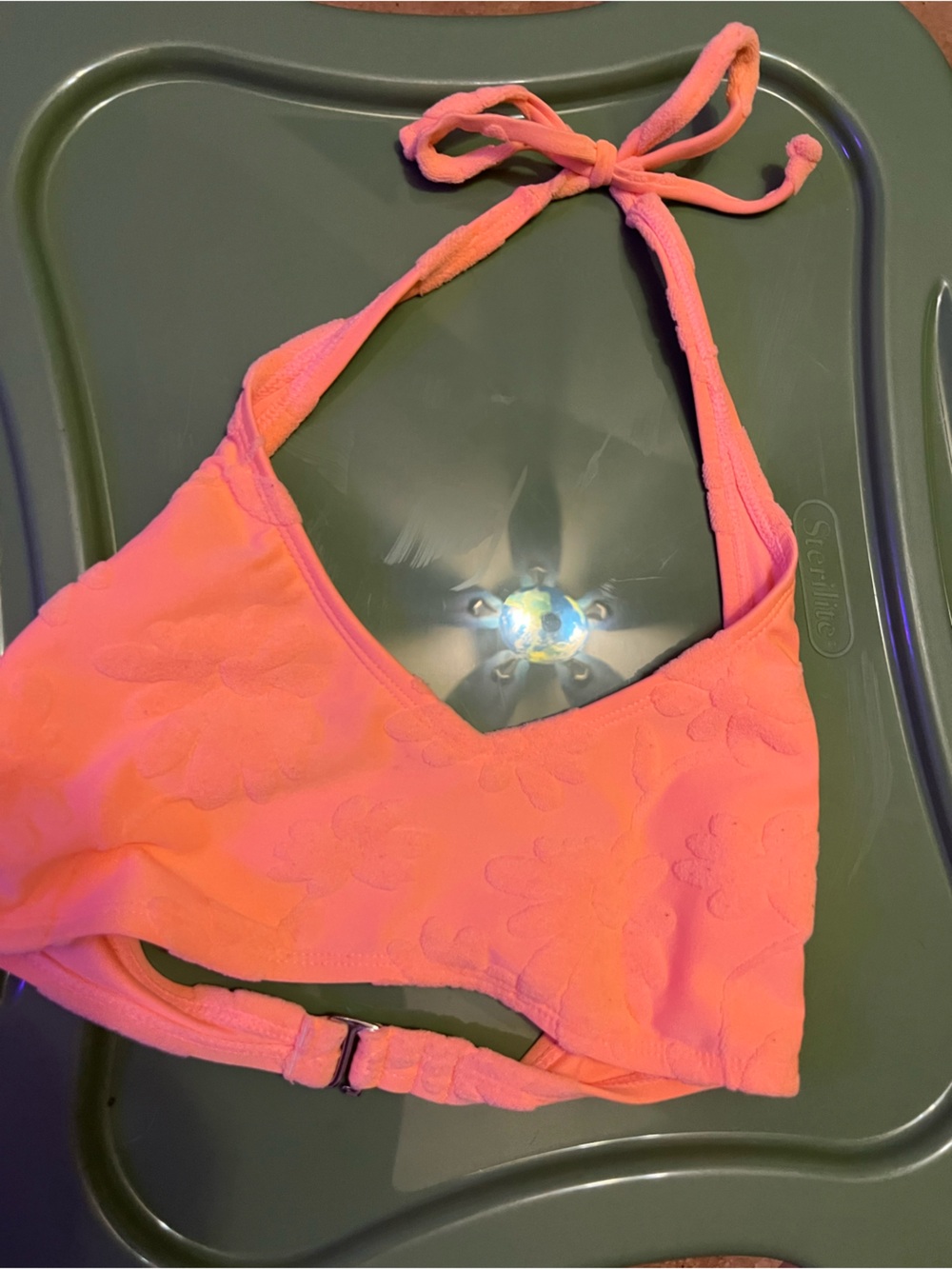 Ninety Coral Pink Halter Bikini Top